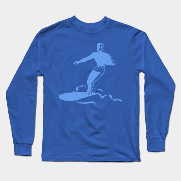 Retro Surfer Dude (Solid Graphic Version) Long Sleeve T-Shirt by vokoban